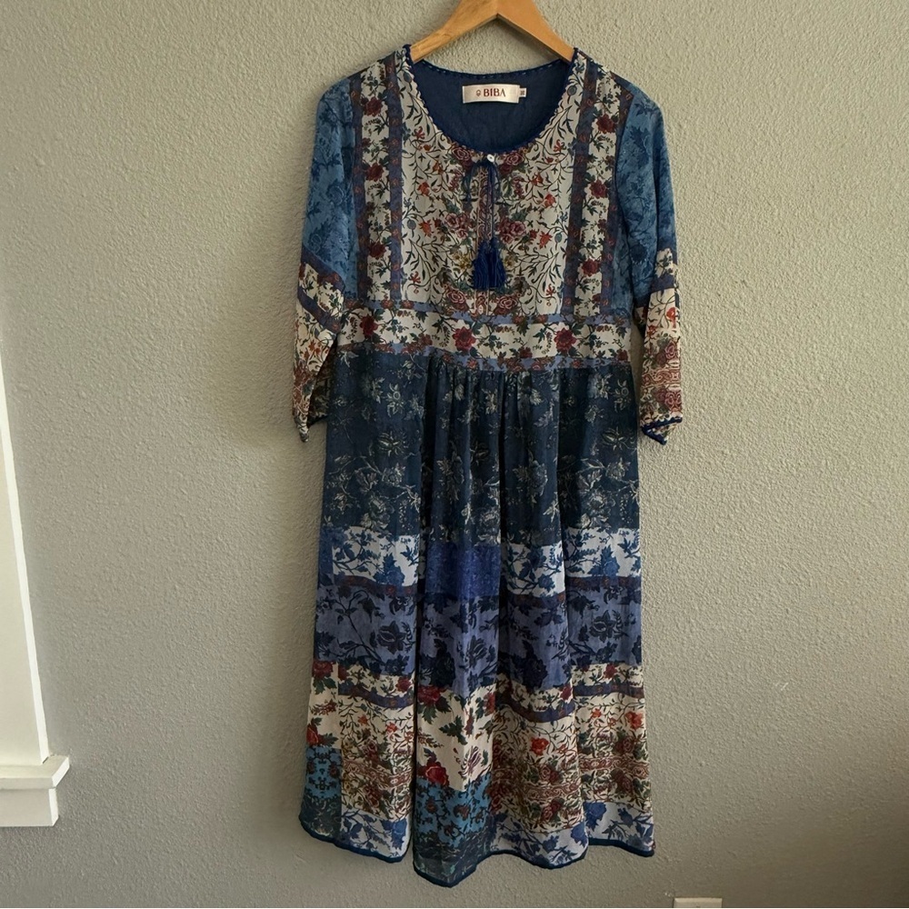 BIBA Floral Print Shift Dress Size 36 Kurta - Picture 3 of 12